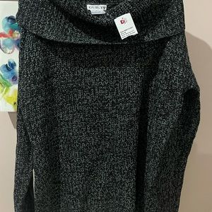 Turtle neck neated long sleeves blouse